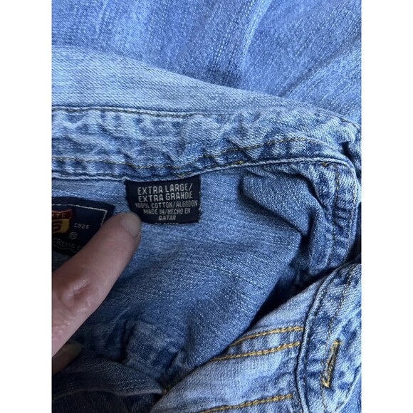 Vintage Route 66 Men XL Shirt Button Down Denim Original Blue 90s Western - Picture 6 of 8